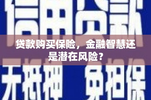 卓尼贷款购买保险，金融智慧还是潜在风险？