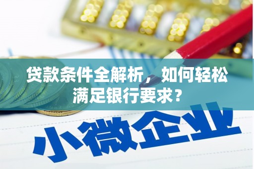 卓尼贷款条件全解析，如何轻松满足银行要求？