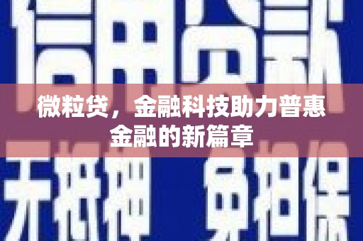 卓尼微粒贷，金融科技助力普惠金融的新篇章