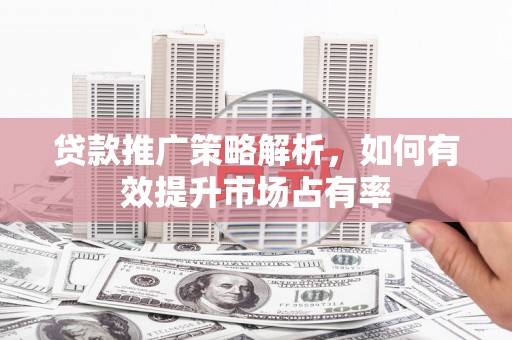 卓尼贷款推广策略解析，如何有效提升市场占有率