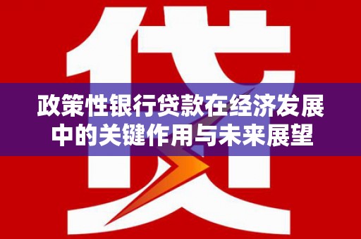 卓尼政策性银行贷款在经济发展中的关键作用与未来展望