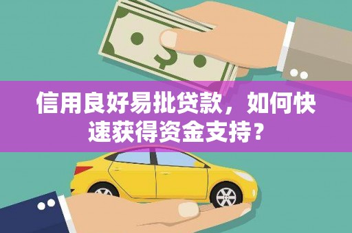 卓尼信用良好易批贷款，如何快速获得资金支持？