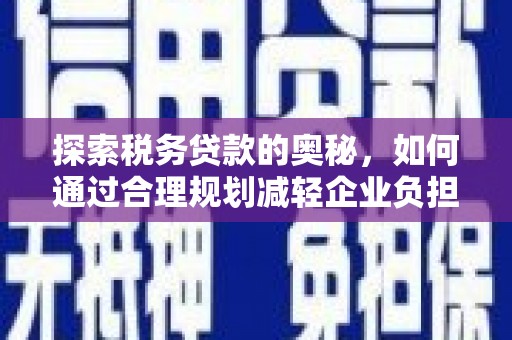 卓尼探索税务贷款的奥秘，如何通过合理规划减轻企业负担