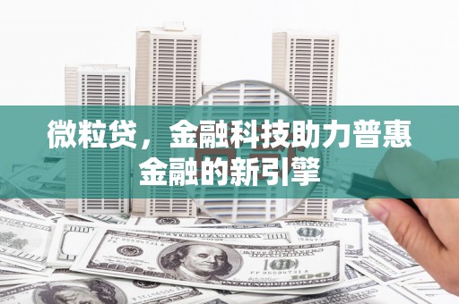 卓尼微粒贷，金融科技助力普惠金融的新引擎