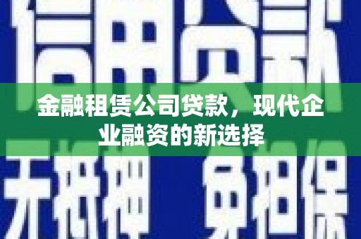 卓尼金融租赁公司贷款，现代企业融资的新选择