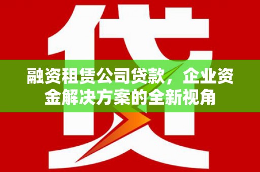 卓尼融资租赁公司贷款，企业资金解决方案的全新视角