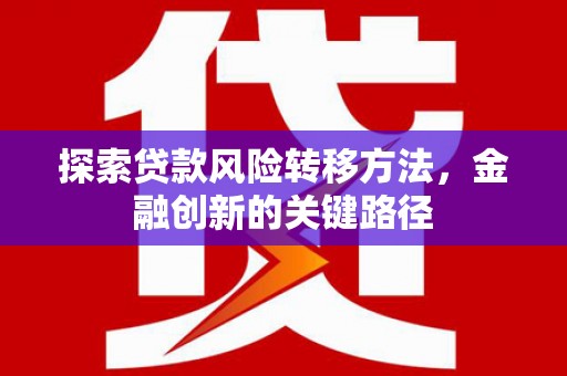 卓尼探索贷款风险转移方法，金融创新的关键路径