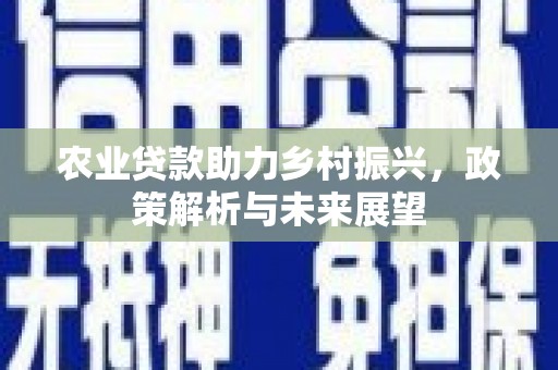 卓尼农业贷款助力乡村振兴，政策解析与未来展望