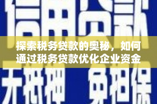 卓尼探索税务贷款的奥秘，如何通过税务贷款优化企业资金流