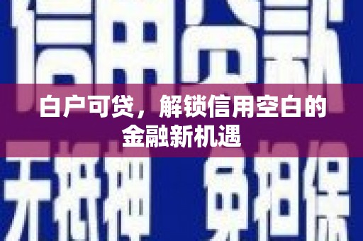卓尼白户可贷，解锁信用空白的金融新机遇