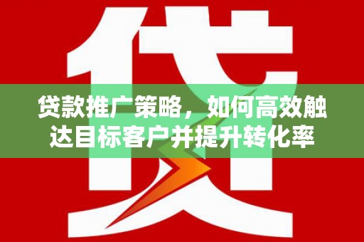 卓尼贷款推广策略，如何高效触达目标客户并提升转化率