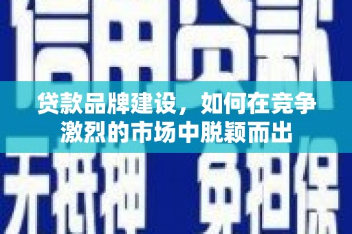卓尼贷款品牌建设，如何在竞争激烈的市场中脱颖而出