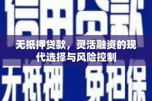 卓尼无抵押贷款，灵活融资的现代选择与风险控制