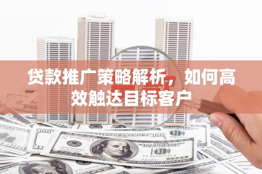卓尼贷款推广策略解析，如何高效触达目标客户