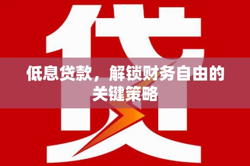 卓尼低息贷款，解锁财务自由的关键策略