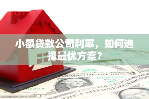 卓尼小额贷款公司利率，如何选择最优方案？
