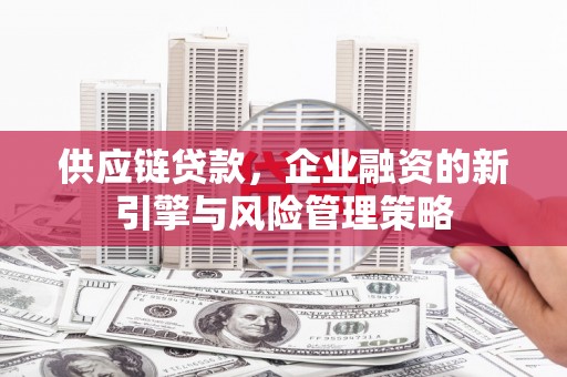 卓尼供应链贷款，企业融资的新引擎与风险管理策略