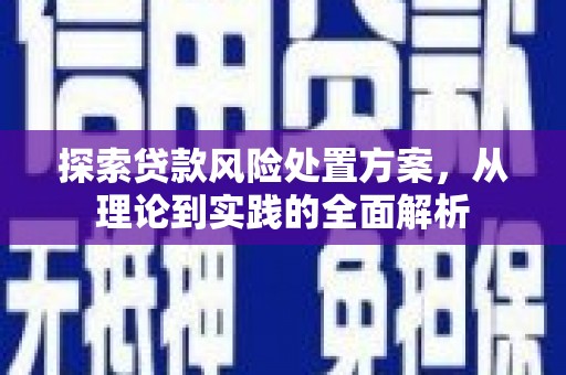 卓尼探索贷款风险处置方案，从理论到实践的全面解析
