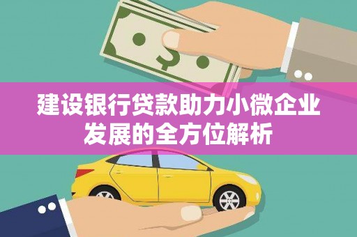 卓尼建设银行贷款助力小微企业发展的全方位解析