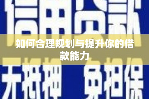 卓尼如何合理规划与提升你的借款能力