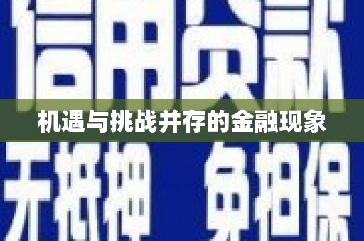 卓尼机遇与挑战并存的金融现象